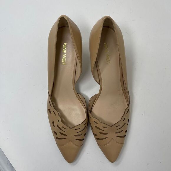 Nine West Women Megara Pointed Shoes D'orsay Courts Tan Size 9.5 - Picture 2 of 10